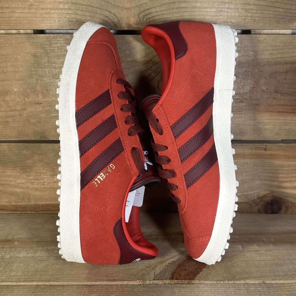 NEW Mens 8 - adidas Gazelle Spikeless Golf Shoes Cleats “Better Scarlet” IH2269 - Picture 5 of 7